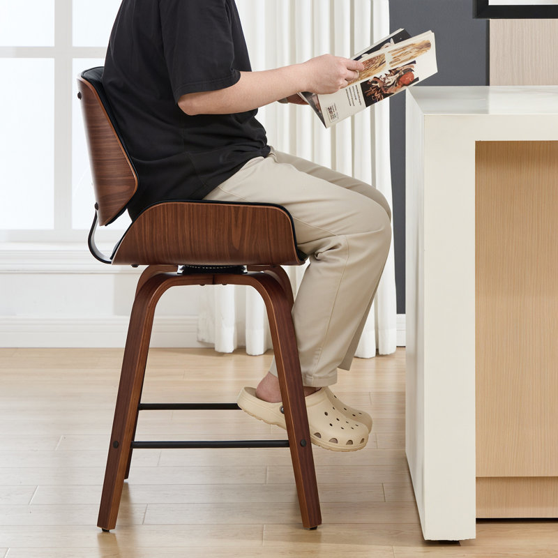 Tabouret de comptoir pivotant 24 po, Noir