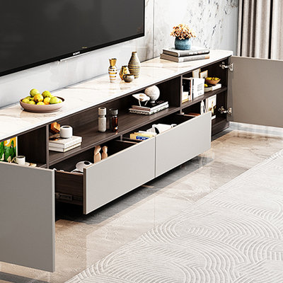 Modern minimalist sintered stone TV stand
