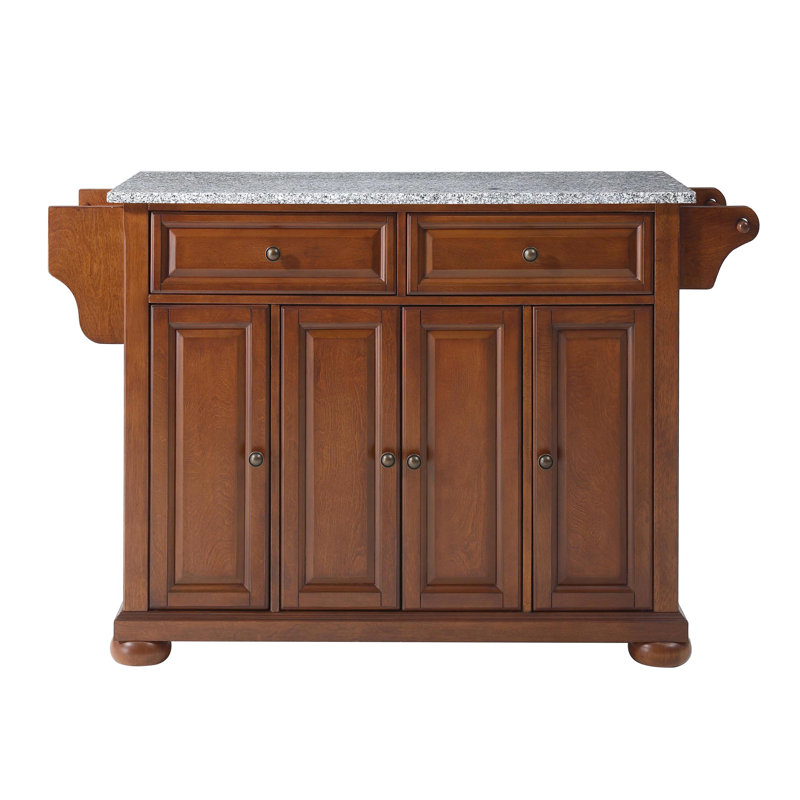 Monty Granite Top Kitchen Island, Classic Cherry