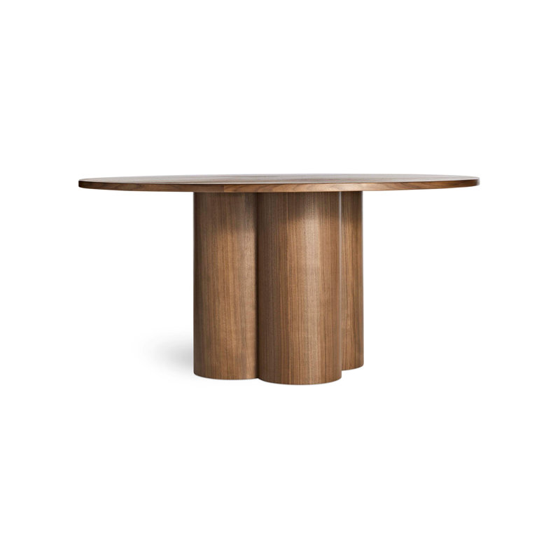 4 Quarter Round Solid Wood Dining Table, 60" W x 60" L, Walnut