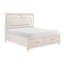 Modern Luxury Platform Bed With Footboard Storage Upholstered Headboard LED Light Wooden Bedroom Furniture 1Pc