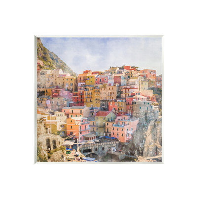 «Coastal Italian Town On Wood» par LSR Design Studio, impression