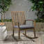 Chaise berçante de style Mid-Century, chaise de patio, chaise d'appoint avec dossier à lattes-935776196
