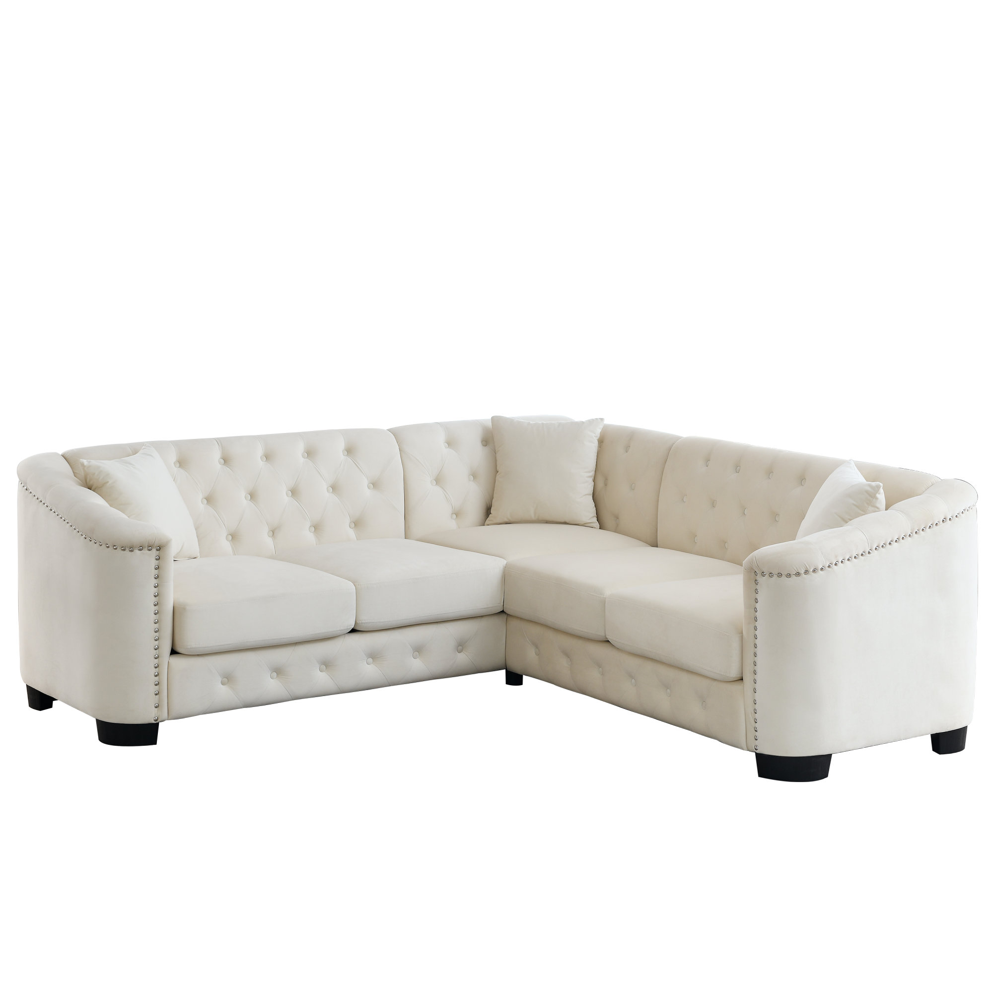 Rosdorf Park Kazue Velvet Sectional Wayfair