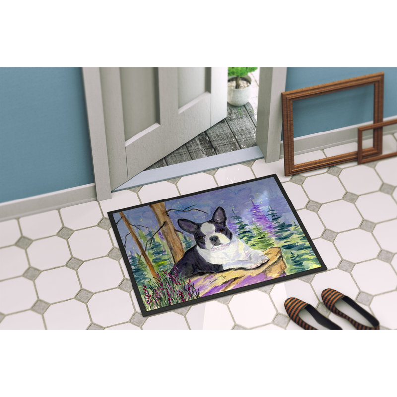 Tapis d'entrée antidérapant Boston Terrier, Rectangle 2 pi x 3 pi