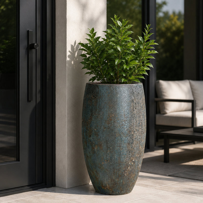 Vase Corona 50 cm - Bleu lunaire foncé