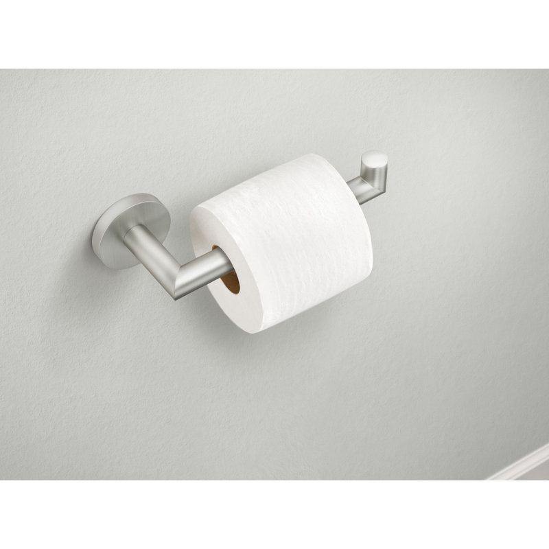Arlys Wall Mount Toilet Paper Holder, Brushed Nickel