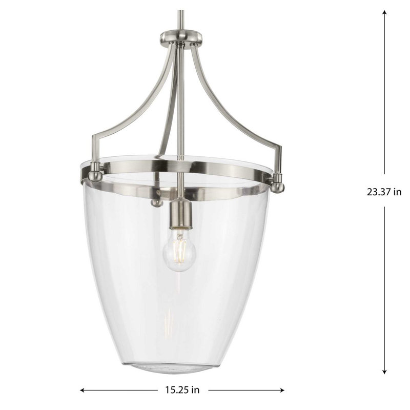 Tyringham 1 - Light Urn Pendant, Brushed Nickel, 23.37" H x 15.25" W x 15.25" D
