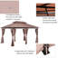Pavillon de jardin en acier 10 pi x 13 pi, kaki, pour la construction d'extérieur kaki pour l'extérieur et la terrasse, pelouse