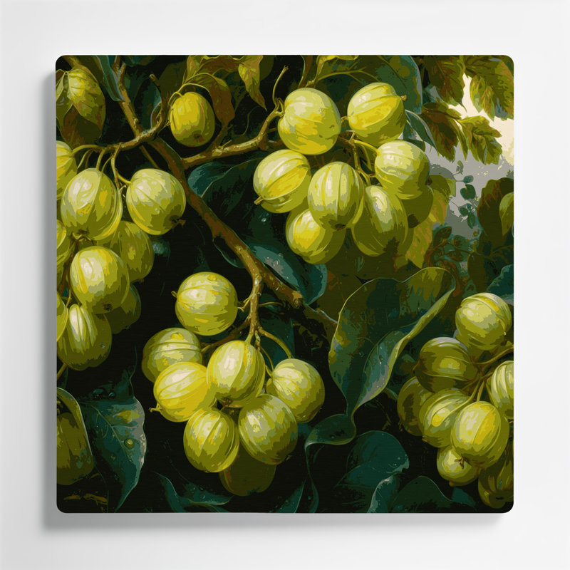 «Fruit Mamoncillo», art mural en métal vert