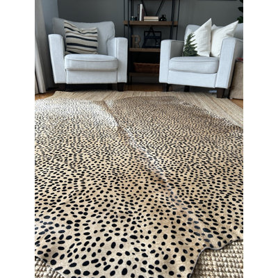 Handmade Cheetah Print Cowhide Rug