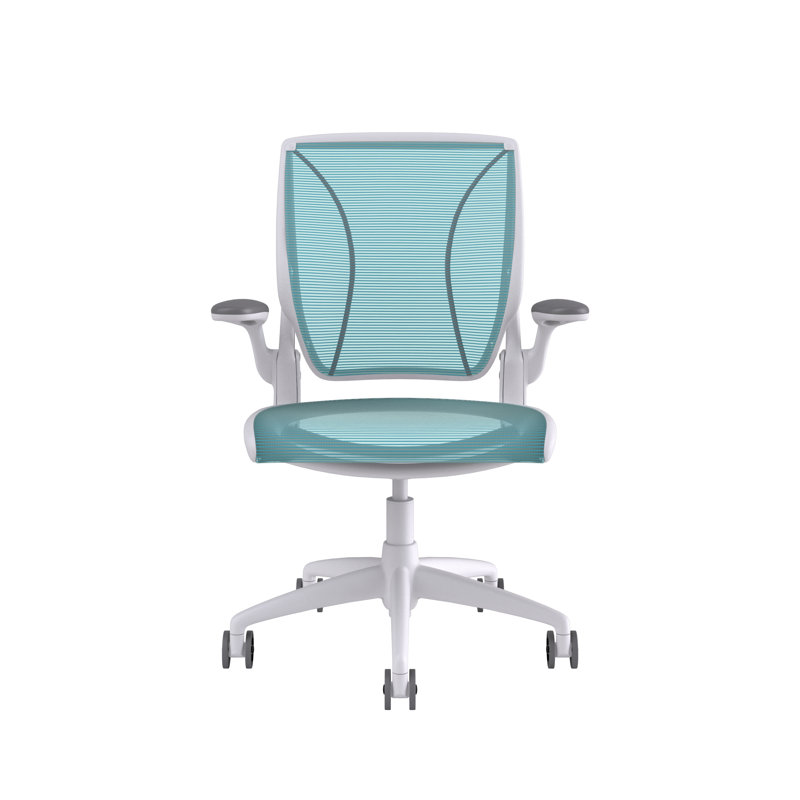World Mesh Task Chair, Fixed, White, White