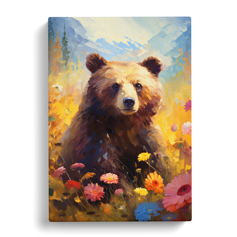 Bear Impressionism No.2 - Wrapped Canvas, 50cm H x 35cm W x 3cm D