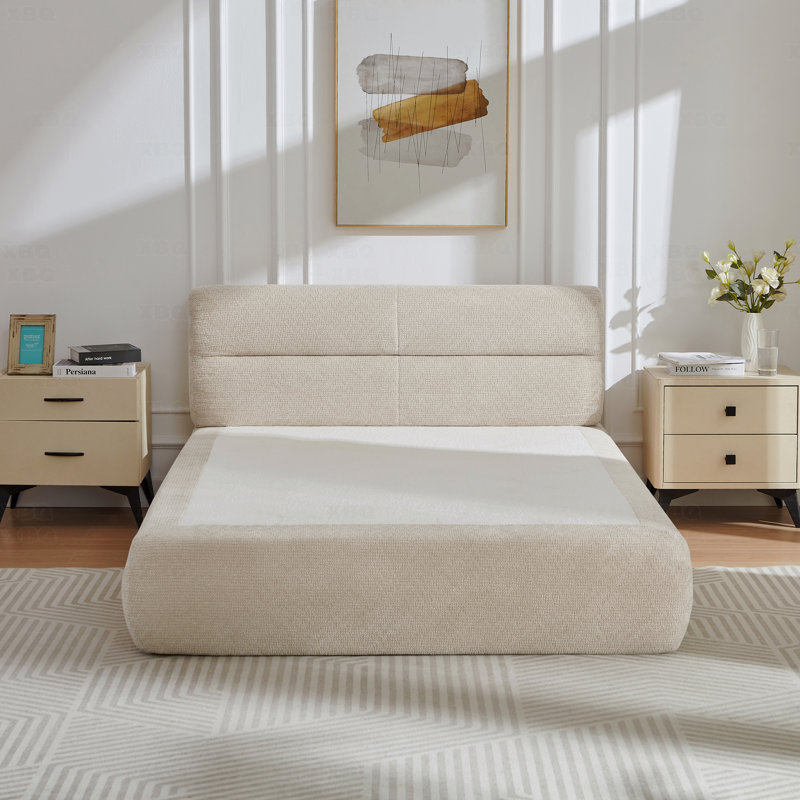 Lit compressible en chenille pour salon, appartement, Beige