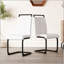 Chaises de salle à manger modernes en similicuir à haut dossier avec pieds en métal chromé en forme de C pour le confort et le style dans n'importe quelle pièce-48280408-48280411