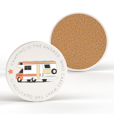 Camper Camping Is The Answer Coaster 100X100