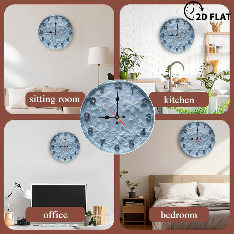 Horloge-visage-avec-cerf-dans-neige