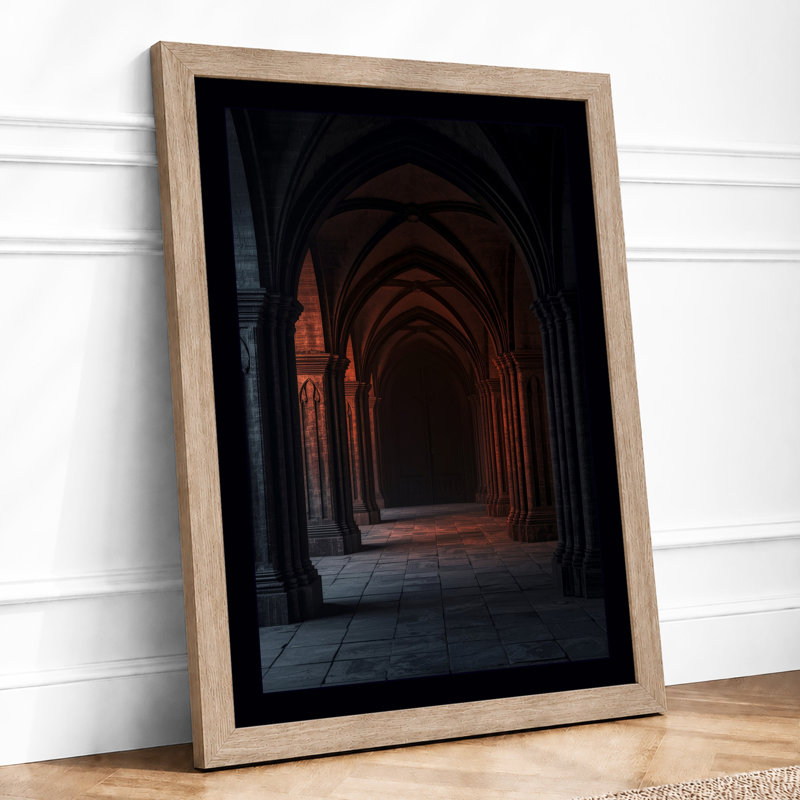 Archway Into Shadow Industrial - Framed Print, A4 - 29.7 x 21.0 cm, Oak