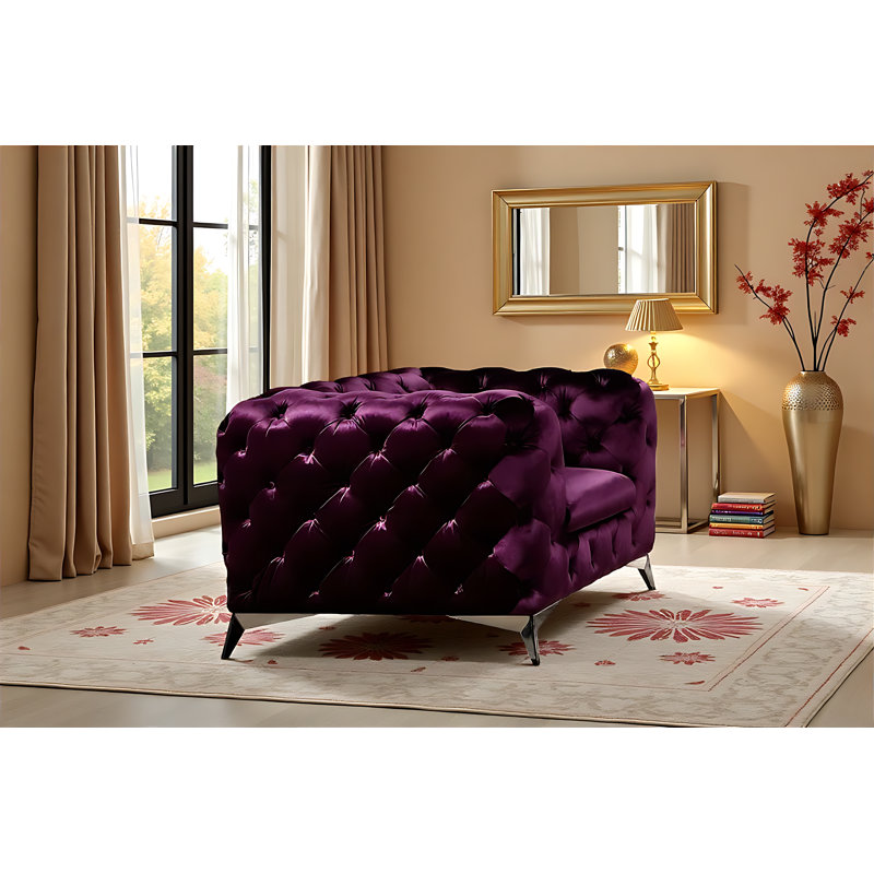 Chaise en tissu Hasnan, Tissu mauve