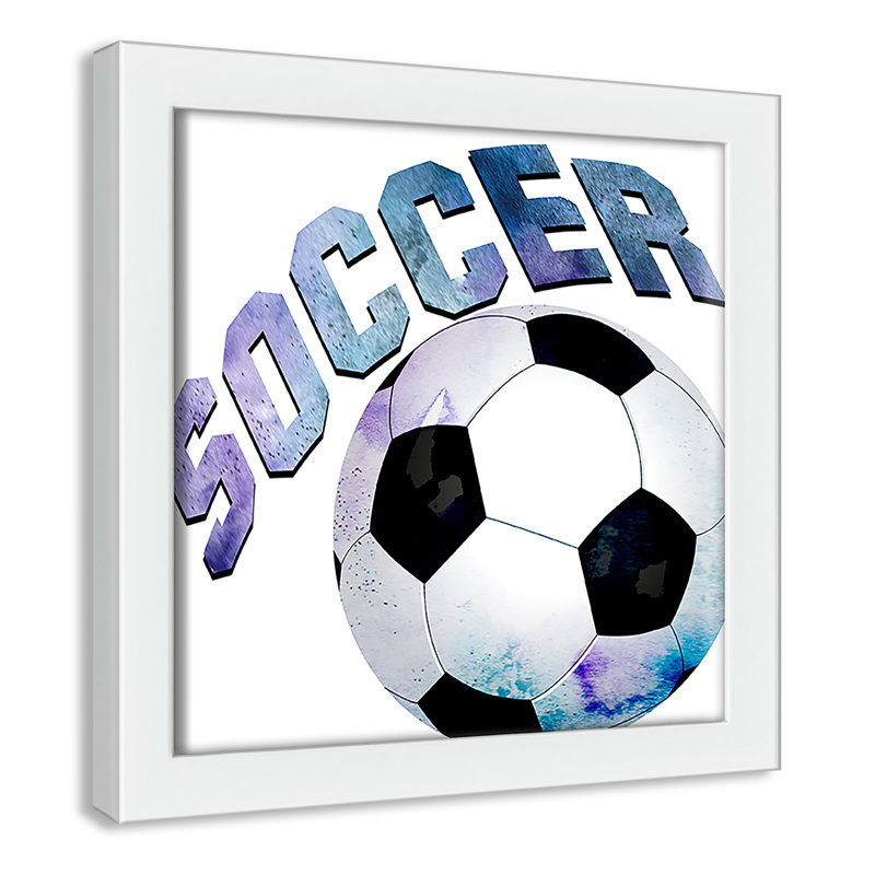 Fille de football 1, H 9 po x l 9 po x P 1,19 po, Encadré de boîte blanc