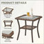 Outdoor Wicker Side Table, All Weather Rattan Small Patio Table Square End Table For Pool Balcony Deck Porch