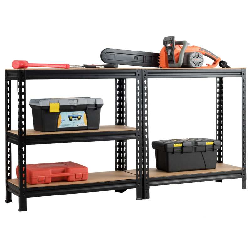 Tablettes de rangement Newquay, Brun/noir, H 60 po x l 90 po x P 12 po