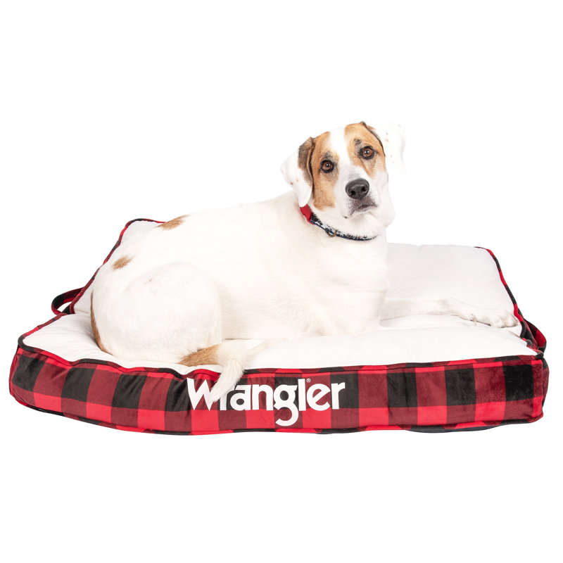 RECTANGLE PRINTED GUSSET BED  RED L
