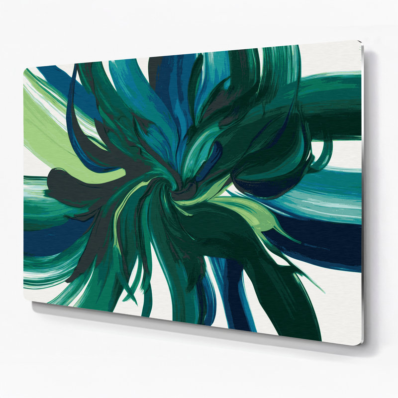 «Lyrical Abstraction 70», art mural en métal bleu, H 11 po x l 14 po