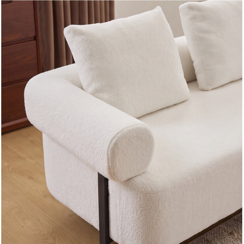Canapé 78 pouces 78 po Beige Boucle