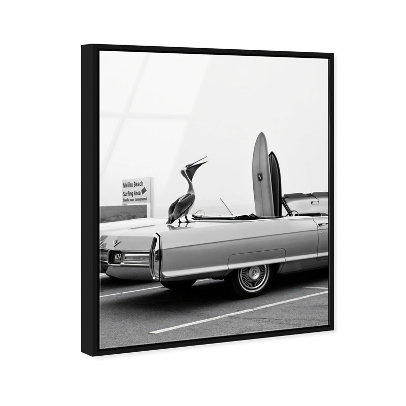 Pelican Speaks Print by Oliver Gal, 37"H x 46"W, Black Floater Frame
