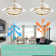 Brynnly 42" Retractable DC Motor Ceiling Fan with LED Lights, Remote 3-Color 6-Speed