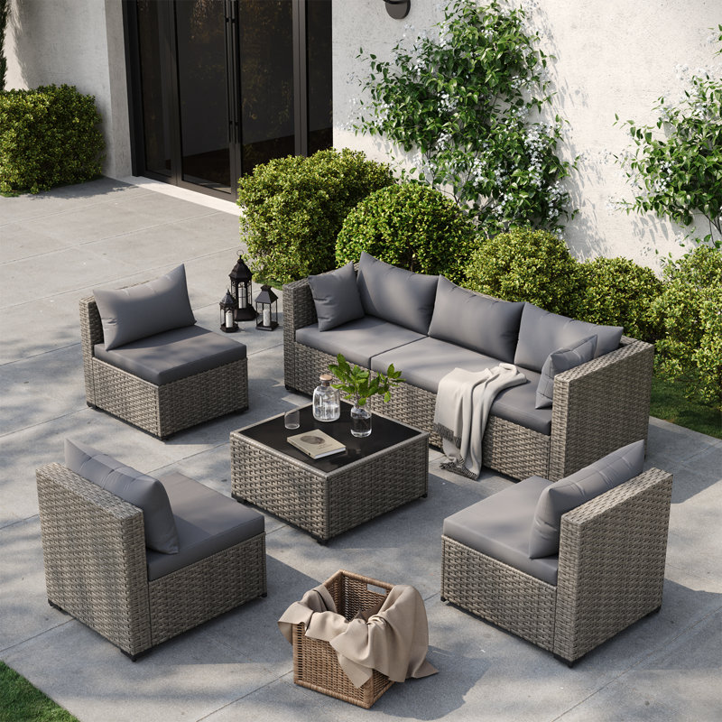 Rattan Sectional Conversation Sets With Coffee Table
