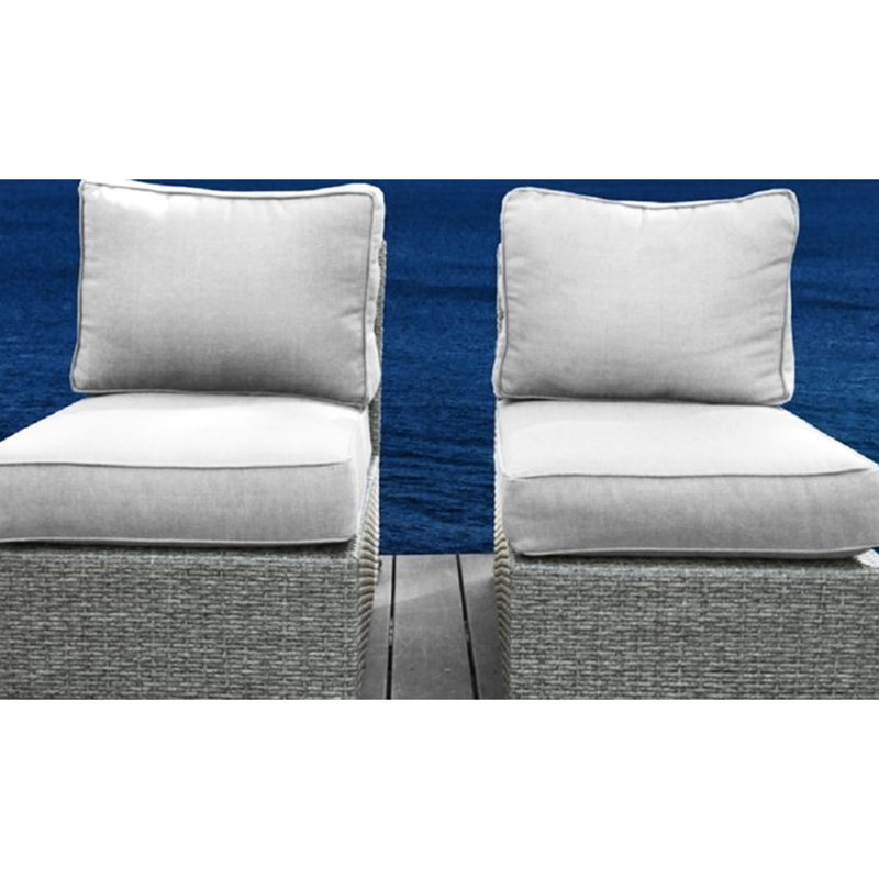 Fauteuil de patio avec coussins d'accoudoirs gris - tissé à la main, antirouille, structure d'extérieur pour jardin, coussins d'eau, mélange, moderne