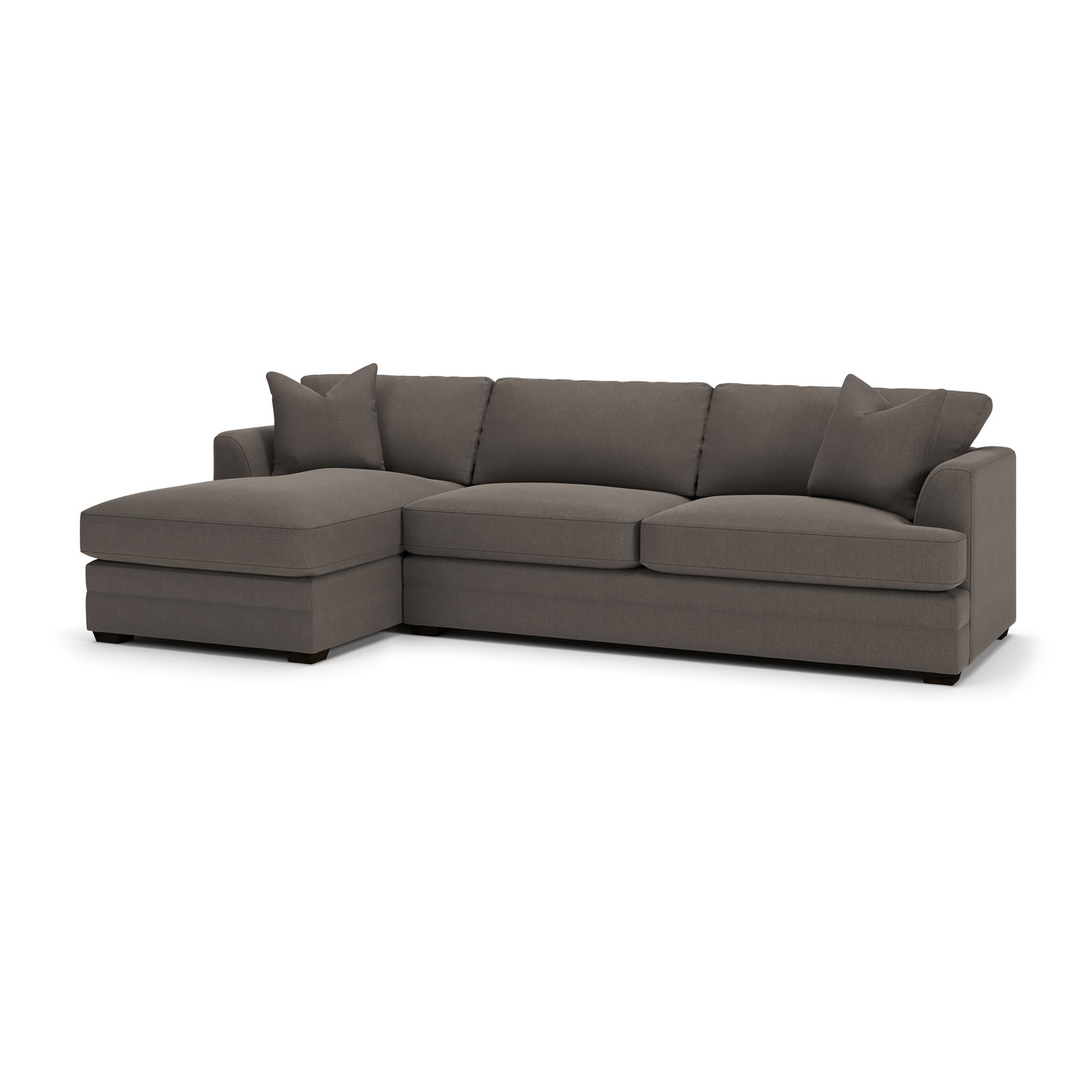 Edan Chaise Sectional, Left Hand Facing, Drusky Charcoal Sustain® Basketweave