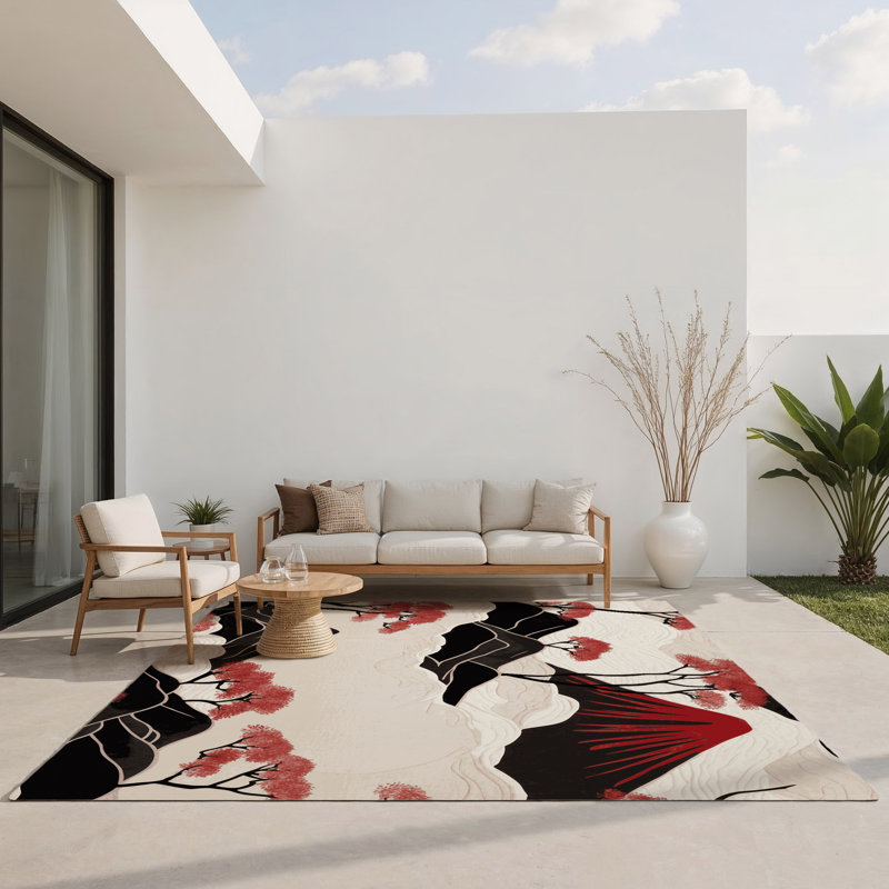 Tapis intérieur et extérieur Sakura Reflections, Rectangle 1 pi 6 po x 2 pi 6 po