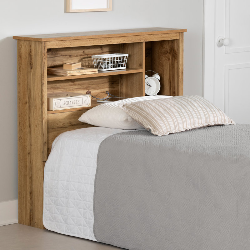 Nordik Oak Twin Wood Headboard with Storage