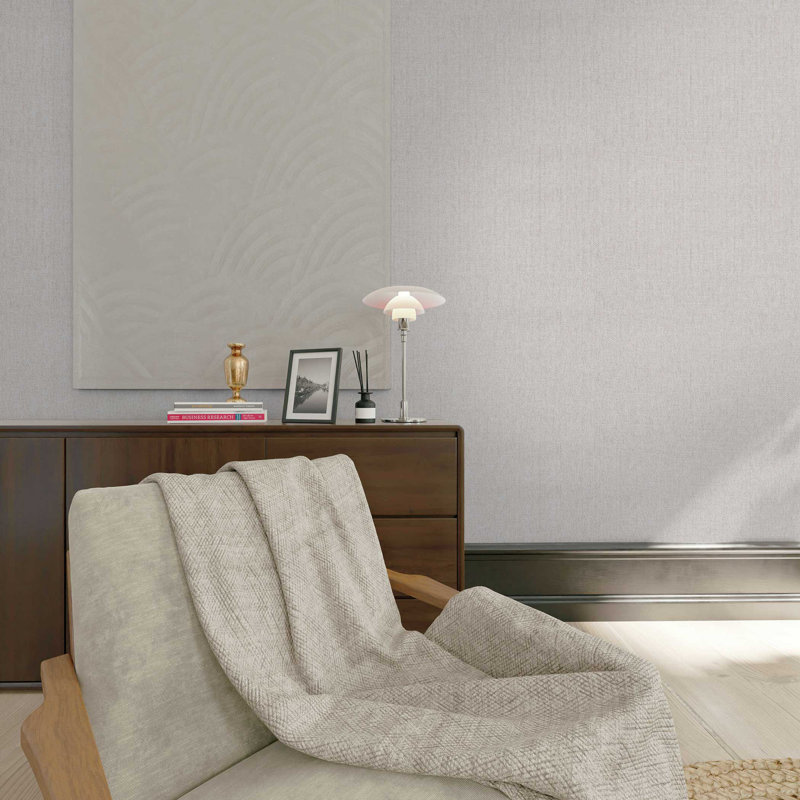 Fine Boxweave Paperweave Wallpaper, Gray