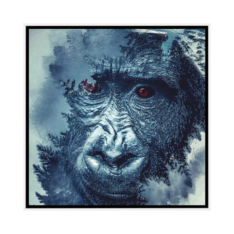 Gorilla by Paul Haag - Print on Canvas, White Framed, 66.04 cm H x 66.04 cm W
