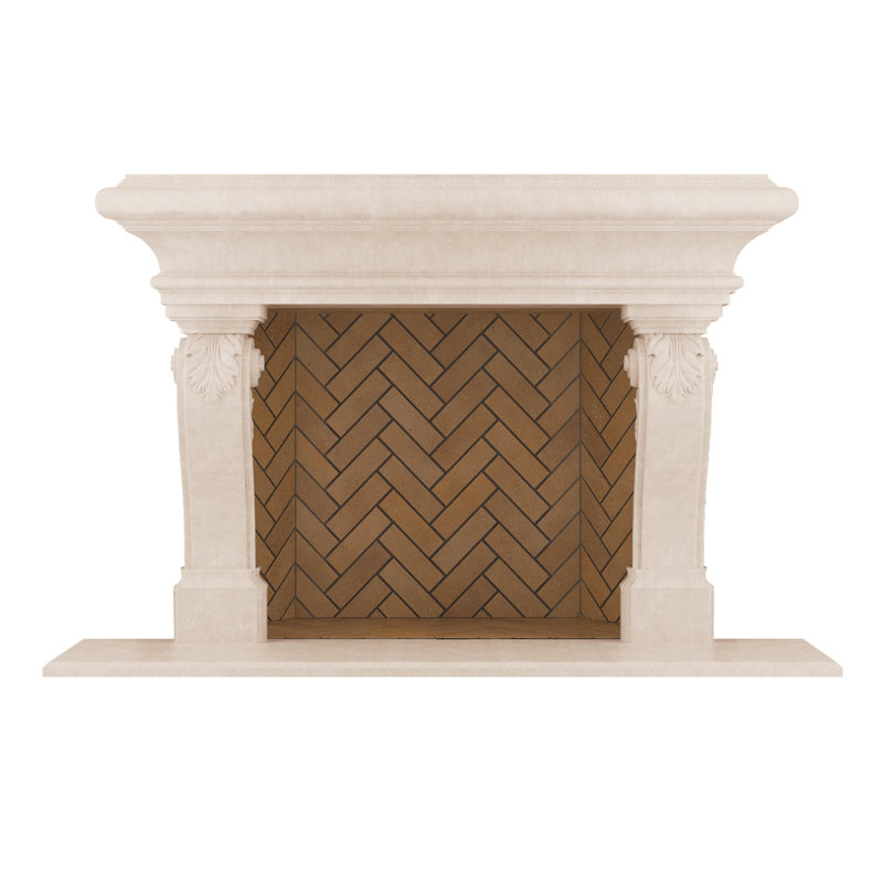 Pourtour de cheminée Adana, Beige travertin