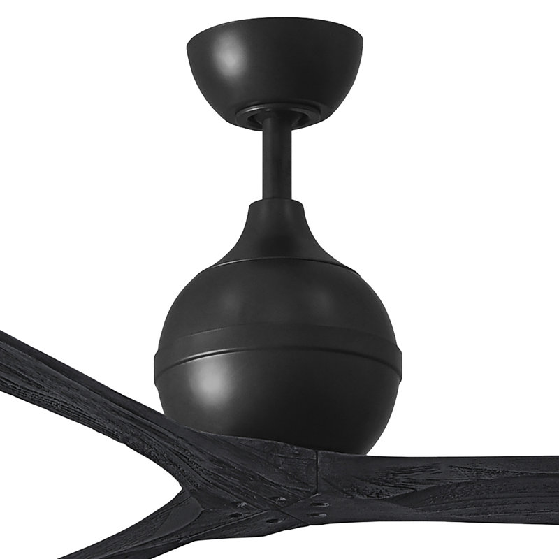 60" Irene Paddle 3 Blade Ceiling Fan, 60", Matte Black, Matte Black