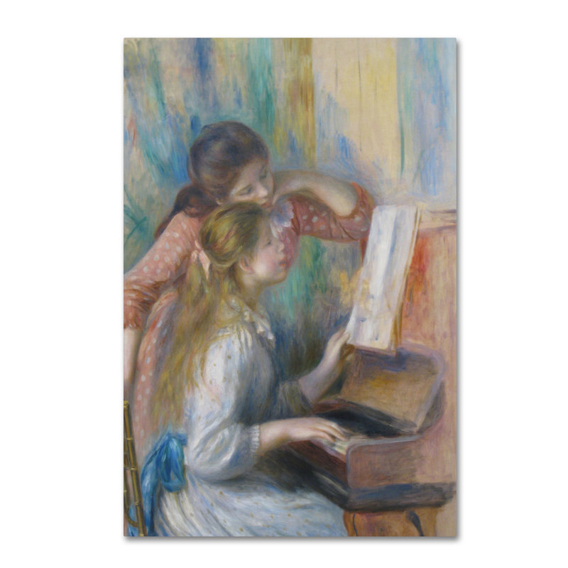 «Young Girls At The Piano», reproduction sur toile tendue, H 47 po x l 30 po