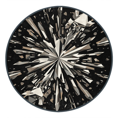 Tapis noir à motif géométrique doux et moelleux à motif géométrique Eakes