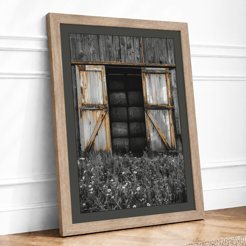 Weathered Barn Passage Rustic - Print, A2 - 59.4 x 42.0 cm, Oak