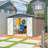 10' X 10' Metal Storage Shed For Ourdoor, Steel Yard Shed  With Design Of Lockable Doors, Utility And Tool Storage For Garden, Backyard, Patio, Outside Use-121499161-121499162