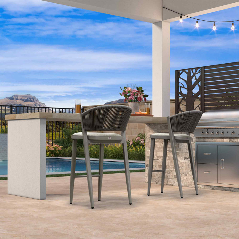 Ensemble de 2 tabourets de bar 28,74 po pour terrasse