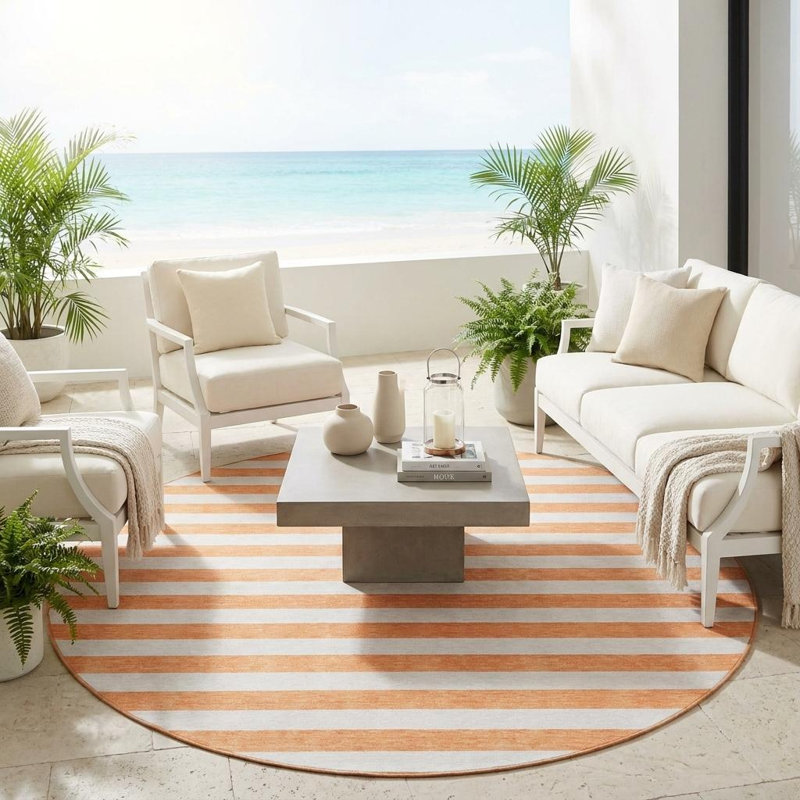 Tapis d'intérieur rond 8 po Salmon