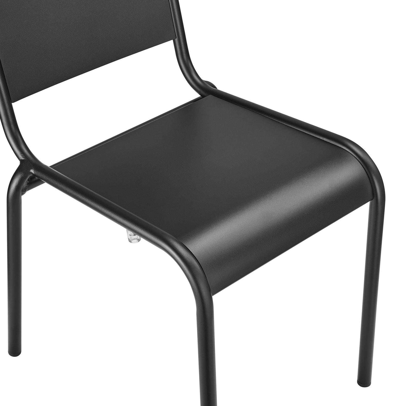Nantes Premium All-Weather Wicker Outdoor Stacking Dining Side Chair, Black