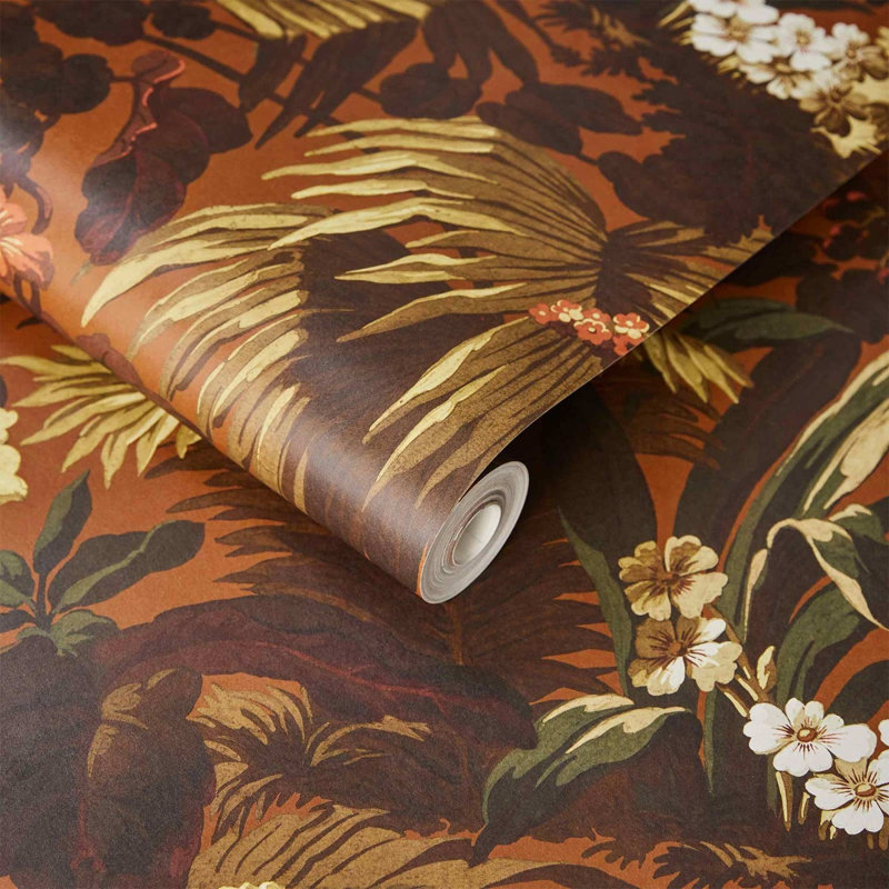 Limerence 9.84' L x 70.87" W Wallpaper Roll, Tobacco