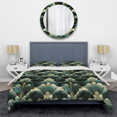 Damask Green Art Decor Pattern I Floral Duvet Cover