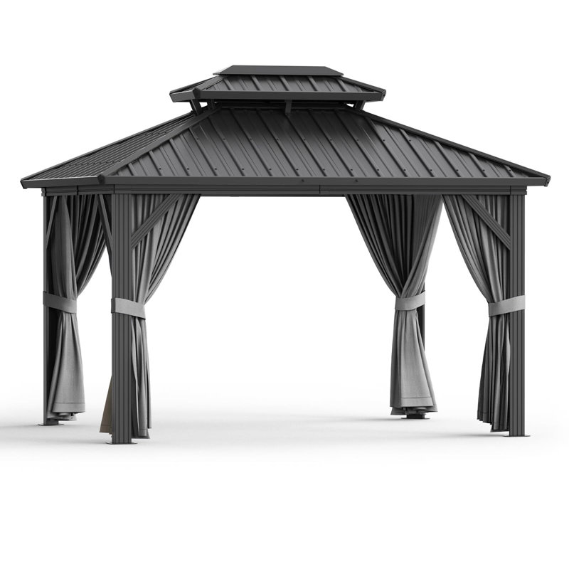 Pavillon de jardin d'extérieur - alliage d'aluminium + plaque de fer